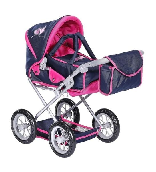 Knorrtoys 63133 - Puppenwagen Ruby - flying hearts blue pink