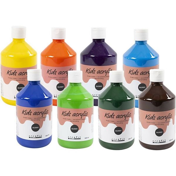 Creativ Company Acrylfarbe Glänzend, 8x500 ml