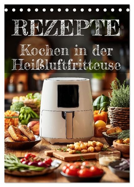 REZEPTE - Kochen in der Heißluftfritteuse (Tischkalender 2026 DIN A5 hoch), CALVENDO Monatskalender
