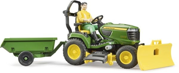 Bruder 62104 bworld John Deere Aufsitzrasenmäher mit Anhänger