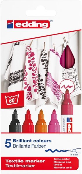 Edding 4500 Textilmarker sortiert warm 5St Set