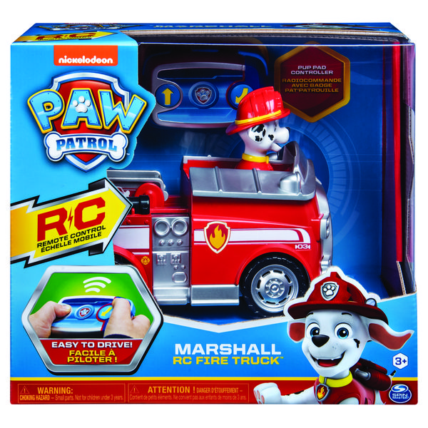 PAW Patrol Marshalls ferngesteuertes Feuerwehrauto mit Fernbedienung, Spielzeug für Kinder ab 3 Jahren, Batteriebetrieben
