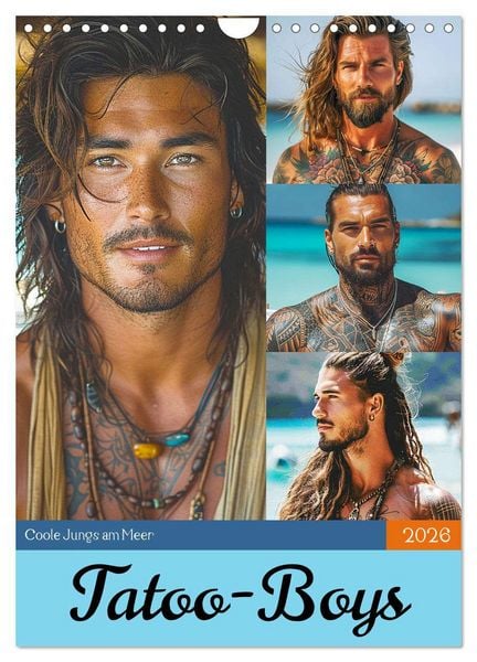 Tattoo-Boys. Coole Jungs am Meer (Wandkalender 2026 DIN A4 hoch), CALVENDO Monatskalender