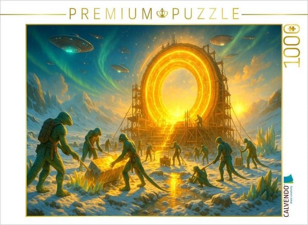 CALVENDO Puzzle Atlantis-Tor - Dimensionsriss im Eis | 1000 Teile Lege-Größe 64x48cm Foto-Puzzle für glückliche Stunden