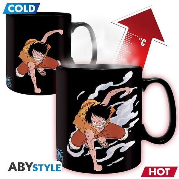 ONE PIECE - Mug Heat Change - 460 ml - Luffy & Ace - cardboard box