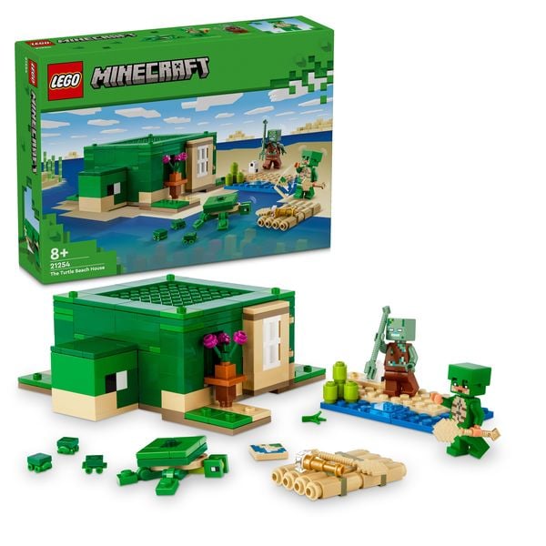 LEGO Minecraft 21254 Das Schildkrötenstrandhaus, Tierpflege Spielzeug