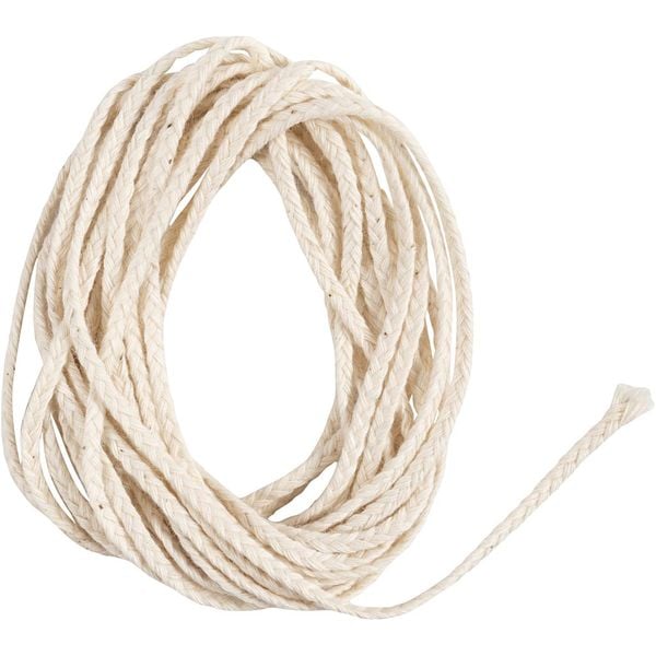 Creativ Company Docht, geeignet für getauchte Kerzen, Durchmesser 1522mm und geformte Kerzen (Durchmesser 4060mm), 3m/1Packung, 100 g