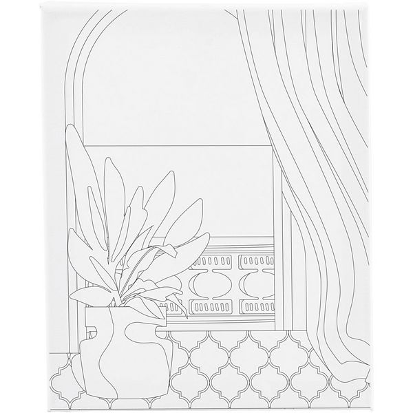 Creativ Company Mal-Leinwand mit Aufdruck, Fenster, T 1,6 cm, Größe 24x30 cm, 360 g, 1 Stk