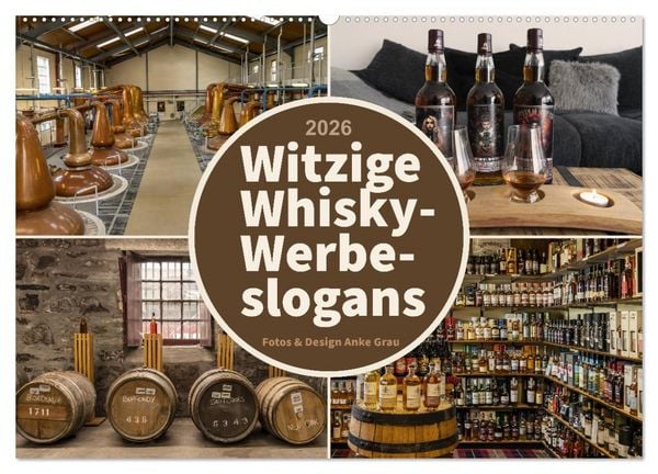 Witzige Whisky-Werbeslogans (Wandkalender 2026 DIN A2 quer), CALVENDO Monatskalender