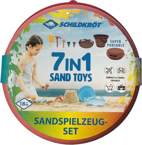 7in1 Sandspielzeug Set, (Sand Toys) Farbe: rot