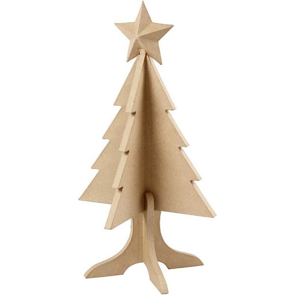Creativ Company Weihnachtsbaum, H 63 cm, D 34 cm, 1 Stk, aus Holz, natur