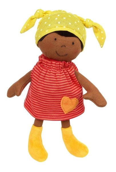 sigikid 39650 - Puppe Brenda Bilipup rot, Lernpuppe, Stoffpuppe, 24 cm