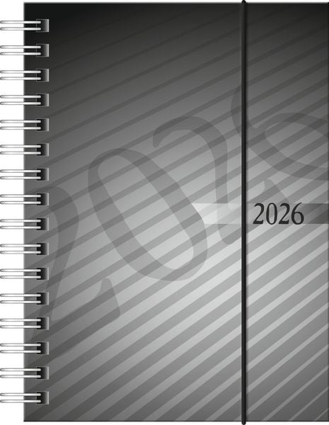 Rido/idé 7013102906 | Taschenkalender Mod. perfect/Technik I 2026 | A6, Kunststoff, anthrazit