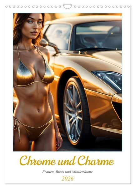 Chrome und Charme - Frauen, Bikes und Motorträume (Wandkalender 2026 DIN A3 hoch), CALVENDO Monatskalender