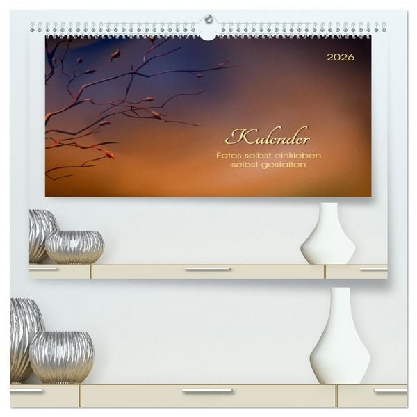 Kalender, Fotos selbst einkleben, selbst gestalten (hochwertiger Premium Wandkalender 2026 DIN A2 quer), Kunstdruck in Hochglanz