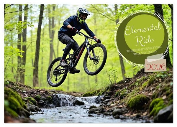 Elemental Ride. Mountainbike-Action durch Schnee, Matsch, Sonne und Laub (Tischkalender 2026 DIN A5 quer), CALVENDO Monatskalender