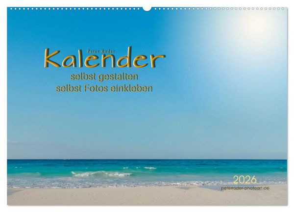Kalender - selbst gestalten, Fotos selbst einkleben (Wandkalender 2026 DIN A2 quer), CALVENDO Monatskalender