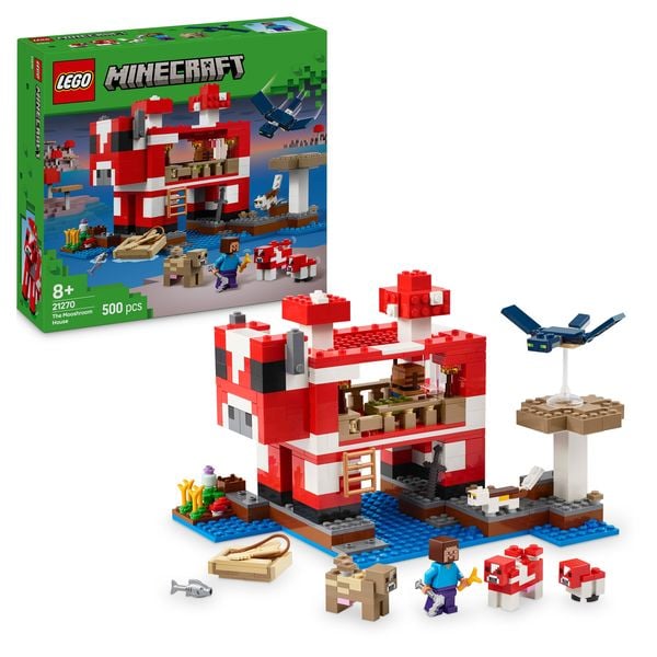 LEGO Minecraft 21270 Das Pilzkuh-Haus, Spielzeug und Gamer Geschenk
