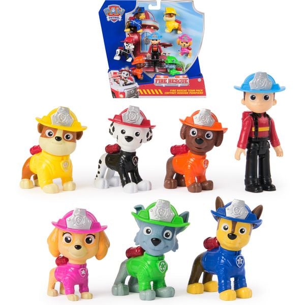 PAW Patrol Fire Rescue - Hundefiguren Geschenkset mit 7 Spielfiguren zum Sammeln