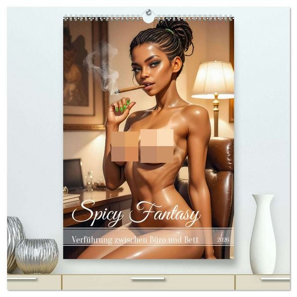 Spicy Fantasy - Verführung zwischen Büro und Bett (hochwertiger Premium Wandkalender 2026 DIN A2 hoch), Kunstdruck in Hochglanz