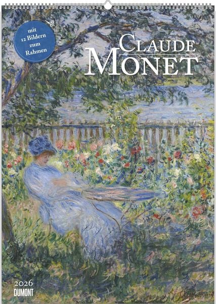 DUMONT - Claude Monet 2026 – Kunst-Poster-Kalender 50 x 70 cm, Wandkalender mit 12 Meisterwerken des Impressionismus für Kunstliebhaber