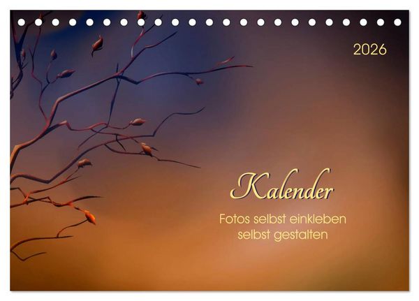 Kalender, Fotos selbst einkleben, selbst gestalten (Tischkalender 2026 DIN A5 quer), CALVENDO Monatskalender