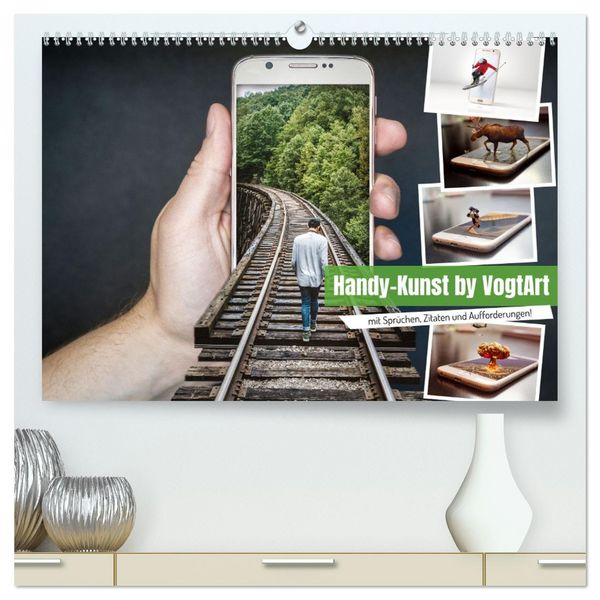 Handy-Kunst by VogtArt (hochwertiger Premium Wandkalender 2026 DIN A2 quer), Kunstdruck in Hochglanz