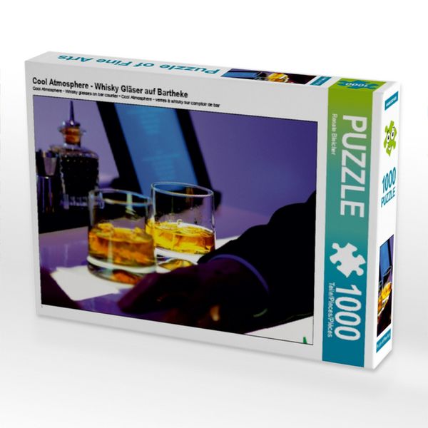CALVENDO Puzzle Cool Atmosphere - Whisky Gläser auf Bartheke | 1000 Teile Lege-Größe 64x48cm Foto-Puzzle für glückliche Stunden