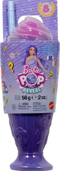 Barbie Pop Reveal Treat-Serie Set aus Puppe und Zubehör, Donut Dreams Modepuppe und Haustier