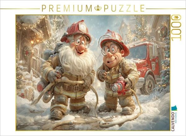 CALVENDO Puzzle Wenn der Weihnachtsmann löschen kommt, gibt's Geschenke mit Blaulicht! | 1000 Teile Lege-Größe 64x48cm Foto-Puzzle für glückliche Stun