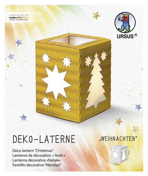 URSUS Laternenzeit Deko-Laterne Weihnachten, sonnengelb