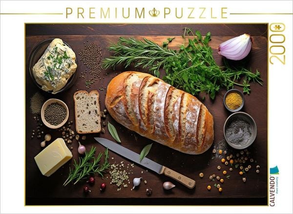 CALVENDO Puzzle Leckeres Brot mit Kräutern | 2000 Teile Lege-Größe 90x67cm Foto-Puzzle für glückliche Stunden