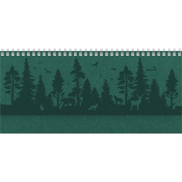 Tisch-Querkalender Nature Line Forest 2026 - Tisch-Kalender - Büro-Kalender quer 29,7x13,5 cm - 1 Woche 2 Seiten - Umwelt-Kalender - mit Hardcover