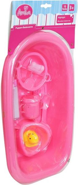 Amia Puppen-Badewanne mit Zubehör-Set