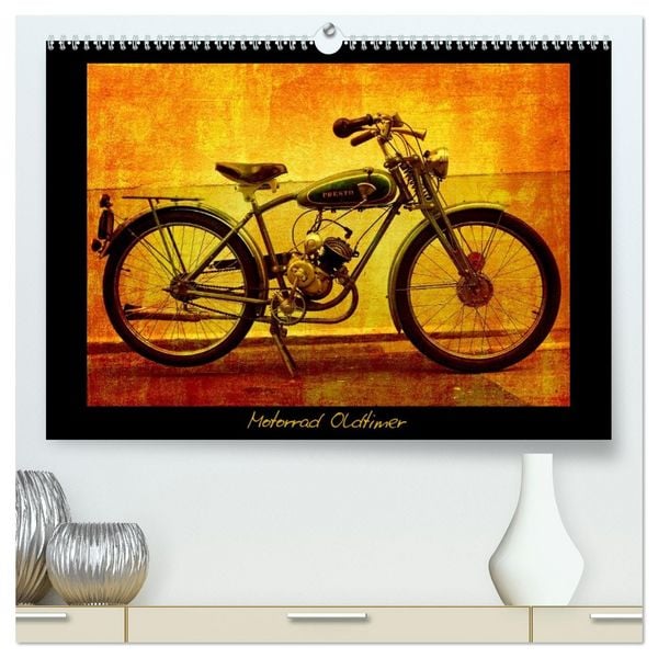 Motorrad Oldtimer (hochwertiger Premium Wandkalender 2026 DIN A2 quer), Kunstdruck in Hochglanz