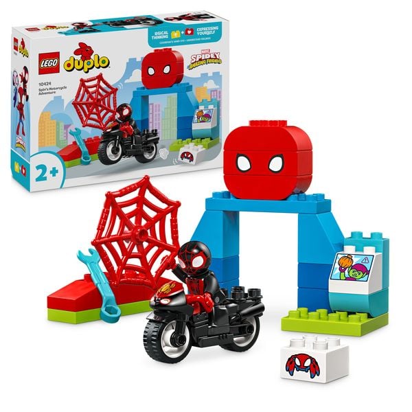 LEGO DUPLO Spins Motorrad-Abenteuer, Motorrad Spielzeug für Kinder 10424