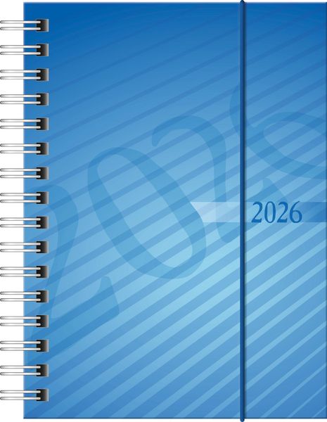 Rido/idé 7013102306 | Taschenkalender Mod. perfect/Technik I 2026 | A6, Kunststoff, blau