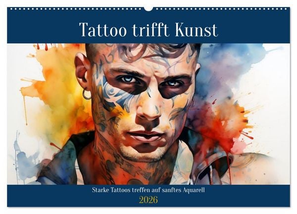 Tattoo trifft Kunst (Wandkalender 2026 DIN A2 quer), CALVENDO Monatskalender