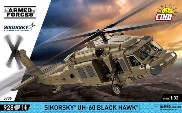 COBI Armed Forces 5906 - Sikorsky UH-60 Black Hawk, 1:32, Bausatz 928 Klemmbausteine, I Figur