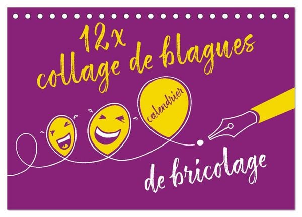 12 x collage de blagues - calendrier de bricolage (Calendrier de bureau 2026 DIN A5 vertical), CALVENDO calendrier mensuel