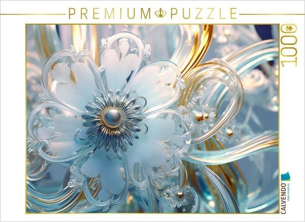 CALVENDO Puzzle Eisblumen - Blüte wie aus Glas | 1000 Teile Lege-Größe 64x48cm Foto-Puzzle für glückliche Stunden