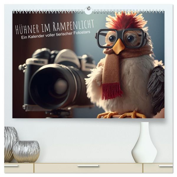 Hühner im Rampenlicht Ein Kalender voller tierischer Fotostars (hochwertiger Premium Wandkalender 2026 DIN A2 quer), Kunstdruck in Hochglanz