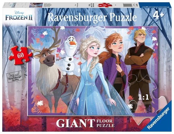 Ravensburger Kinderpuzzle 03031 - Die Eiskönigin 2: Unterwegs im Zauberwald - Bodenpuzzle mit 60 großen Puzzleteilen, für kleine Disney-Fans ab 4 Jahren