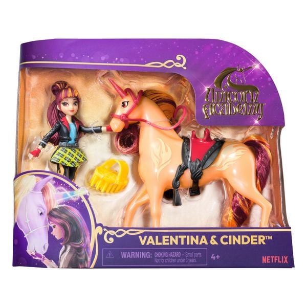 Unicorn Academy Valentina und Einhorn Cinder Set - ca. 12 cm