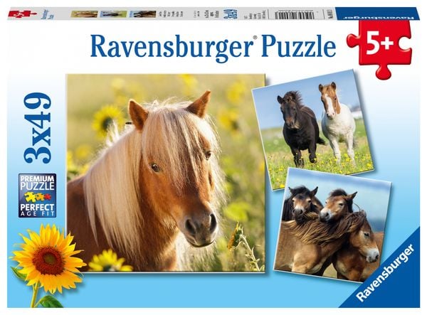 Puzzle Ravensburger Liebe Pferde 3 X 49 Teile