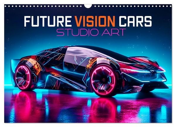 Future Vision Cars-Studio Art (Wandkalender 2026 DIN A3 quer), CALVENDO Monatskalender