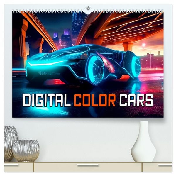 Digital Color Cars (hochwertiger Premium Wandkalender 2026 DIN A2 quer), Kunstdruck in Hochglanz