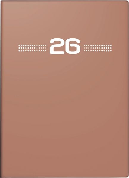 Rido/idé 7013202016 | Taschenkalender Mod. perfect/Technik I 2026 | A6, Kunststoff, caramel