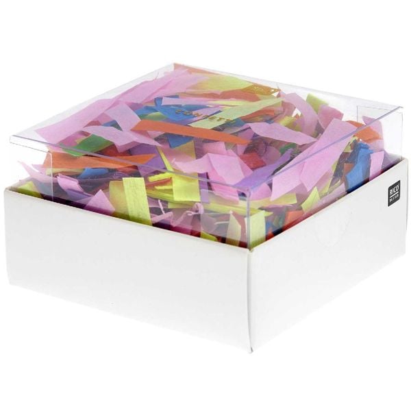 Krepp Konfetti, Regenbogen Klassik Mix, 15g , 7 x 35 mm, 25g/m²