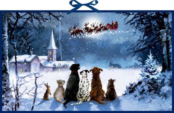 Wand-Adventskalender – Wunderbare Hunde-Weihnacht